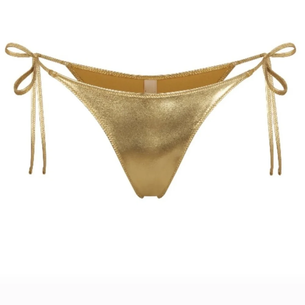 NWT Skims Metallic Swim Gold Dipped Tie Bikini  Bottom Plus 3X 4X